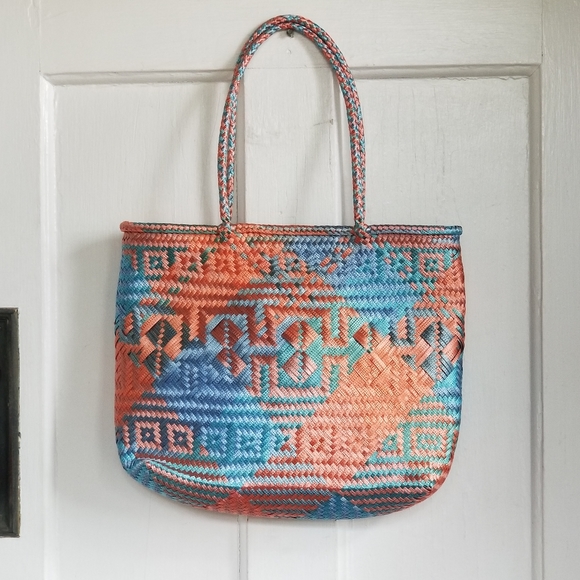 Weave Multicolored Iridescent Tote - Picture 1 of 9